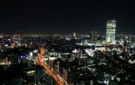 东京六本木美丽的夜景图片