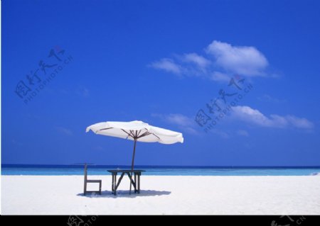 海滩上的遮阳伞图片