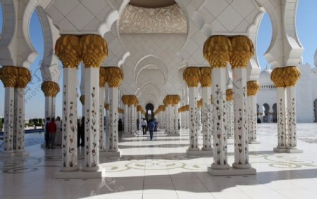 阿布扎比清真寺走廊图片