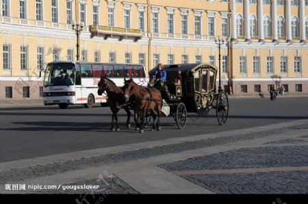 莫斯科街头的马车图片