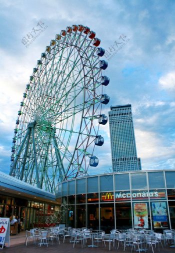 日本关西临海购物城摩天轮图片