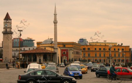 阿尔巴尼亚地拉那中心广场街景图片