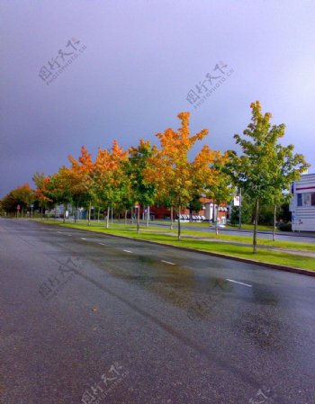 雨后小镇图片