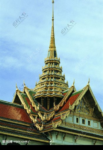 金色寺庙图片