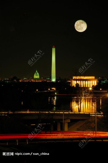 夜景华盛顿图片