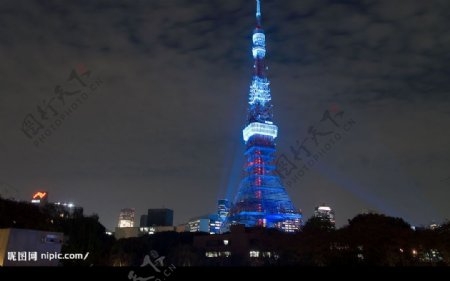 東京鐵塔夜景图片