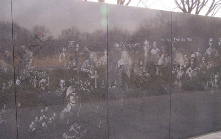 美国世界大战纪念墙图片