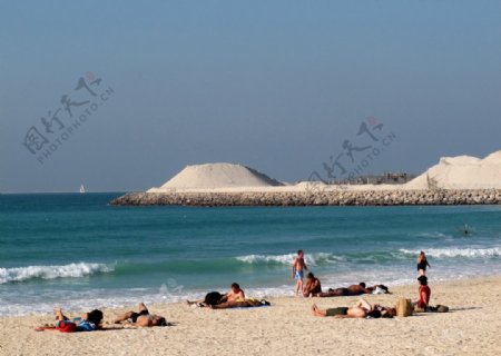 迪拜棕榈岛海滩图片