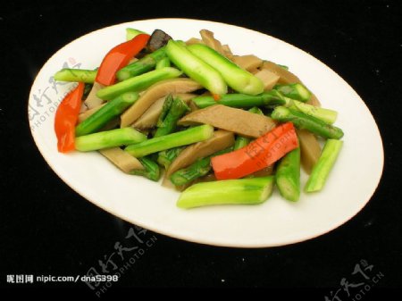青菜苔炝火腿肠图片
