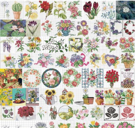 十字绣花卉类图谱图片