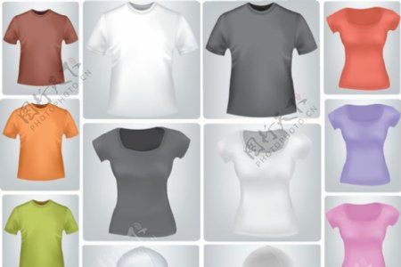 空白Tshirt矢量素材图片
