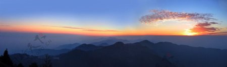 衡山日落图片