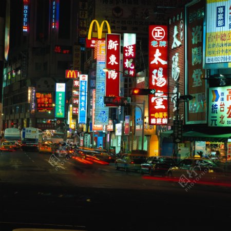 城市夜景繁华街道图片