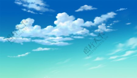 动画背景蔚蓝云流图片