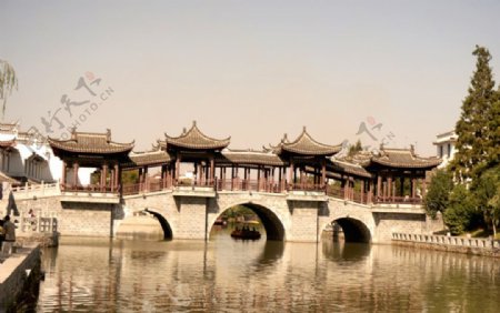 合肥三河古镇廊桥图片