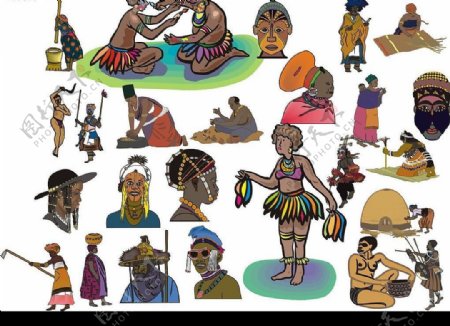 非洲装饰人物图案图片