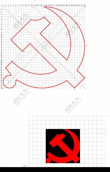 标准党旗制图法图片