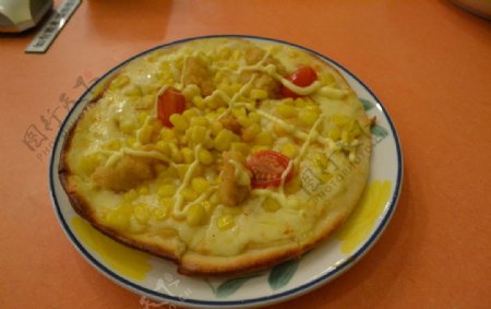 玉米鸡米花小披萨图片