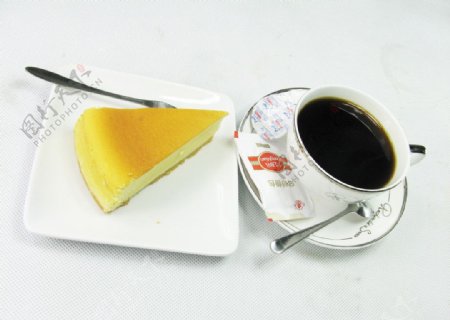 芝士蛋糕和单品咖啡图片