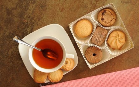 茶与曲奇饼图片
