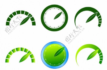 绿色环保转速表盘图片