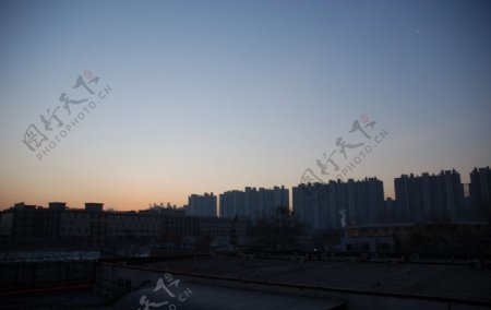 傍晚的北京一角图片