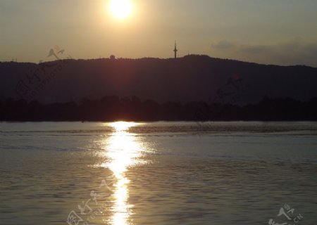 岳麓夕阳图片