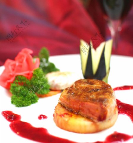 法式红酒鹅肝图片