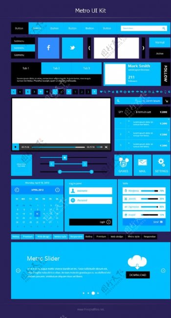 扁平风格UI工具包图片