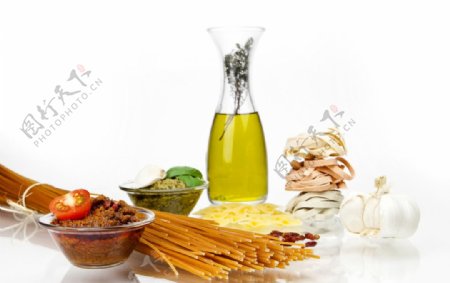 橄榄油和美食图片