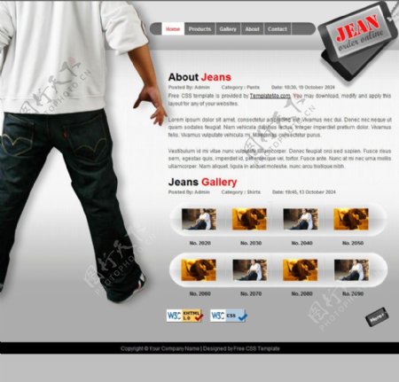 牛仔裤网站模版图片
