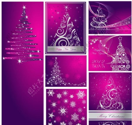 紫色圣诞背景图片