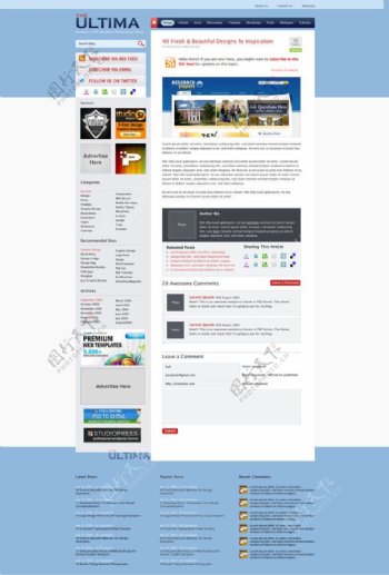 欧美网页模块PSD分层素材图片