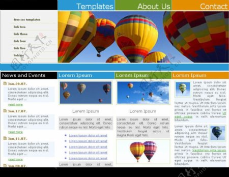 CSSDIV层热气球网站图片