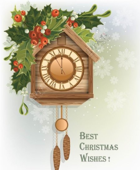 圣诞节时钟背景图片