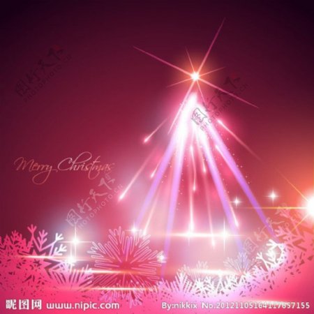 炫彩光线圣诞背景图片