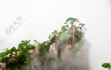 雾锁三清山图片