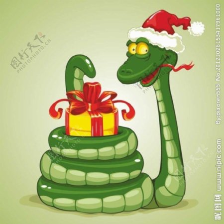 圣诞节卡通蛇图片