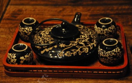 青花瓷古典茶具图片