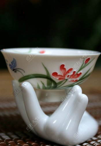 花蝴蝶茶杯图片