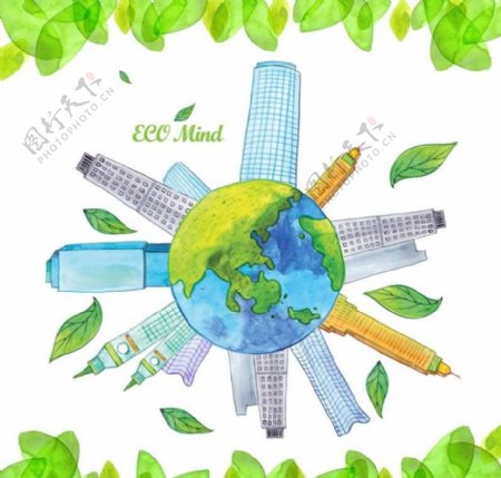绿叶地球环保素材图片