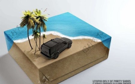 海边汽车模型图片