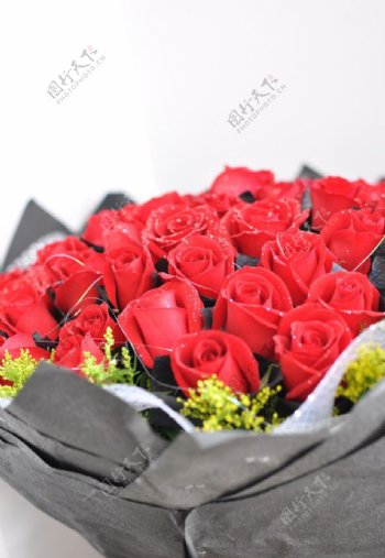 红玫瑰花束图片