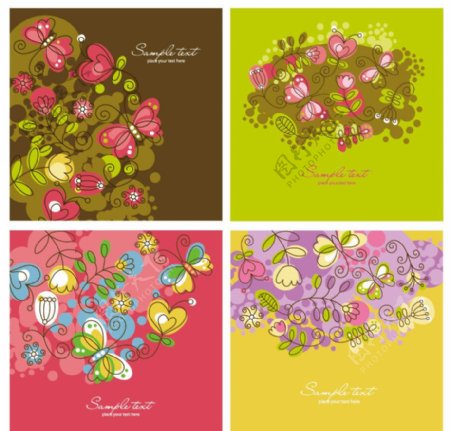 古典梦幻花纹花朵欧式花纹卡片图片