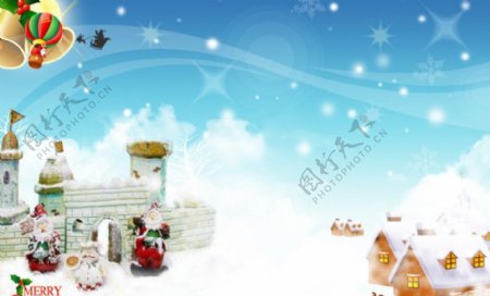 圣诞背景小屋图片