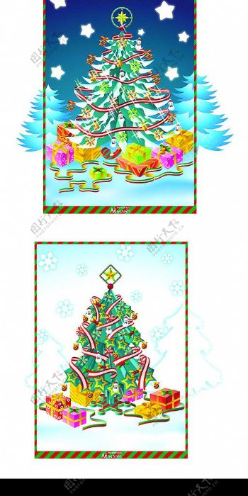 矢量圣诞树2幅高质量图片