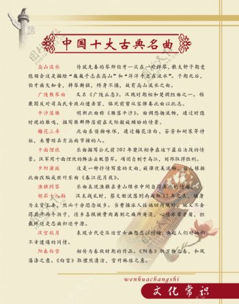 中国十大古典名曲展板图片