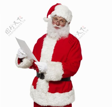 念祝贺信的圣诞老人图片