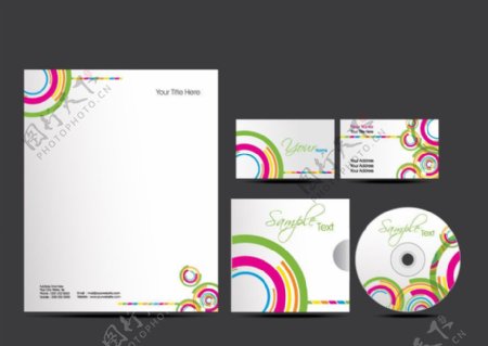 七彩环形企业画册封面设计图片