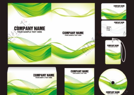绿色动感线条企业画册vi设计图片